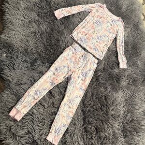 Caden Lane Pink and Purple Pajama Set Soft Knit Long Sleeve